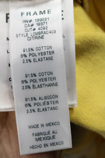 Frame Womens Cropped Jeans Yellow High Rise Cotton Blend Size 30