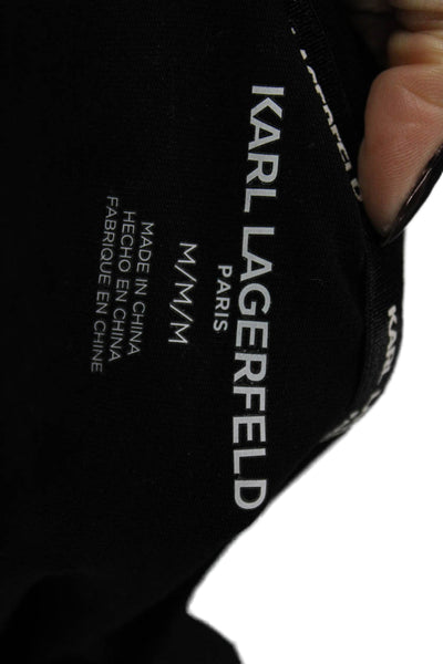 Karl Lagerfeld Womens Black Basic Crew Neck Cotton Short Sleeve T-Shirt Size M