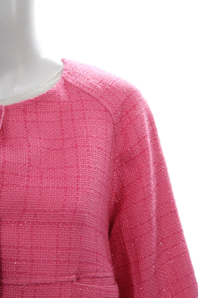 San Francisco Women Pink Blazer Coat Button 3/4 Sleeve Size M