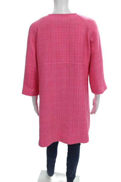 San Francisco Women Pink Blazer Coat Button 3/4 Sleeve Size M