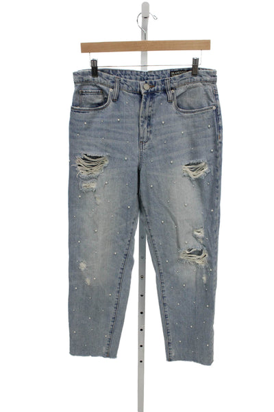 BLANKNYC Women Cropped High Rise Jeans Blue 100% Cotton Size 30