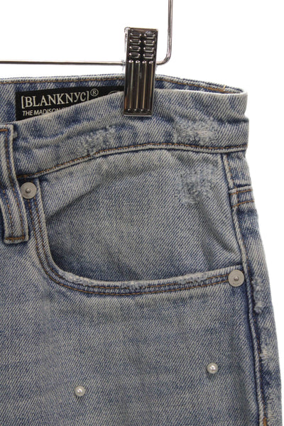BLANKNYC Women Cropped High Rise Jeans Blue 100% Cotton Size 30
