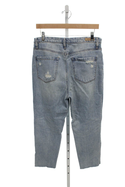 BLANKNYC Women Cropped High Rise Jeans Blue 100% Cotton Size 30
