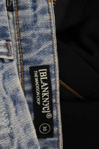 BLANKNYC Women Cropped High Rise Jeans Blue 100% Cotton Size 30