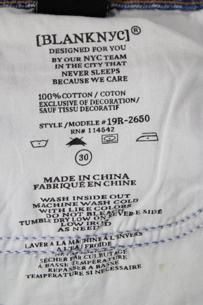 BLANKNYC Women Cropped High Rise Jeans Blue 100% Cotton Size 30
