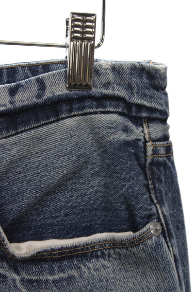 Good American Womens Cropped Blue High Rise Jeans Inseam 28 100% Cotton Size 29