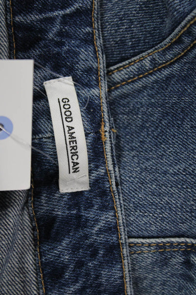 Good American Womens Cropped Blue High Rise Jeans Inseam 28 100% Cotton Size 29