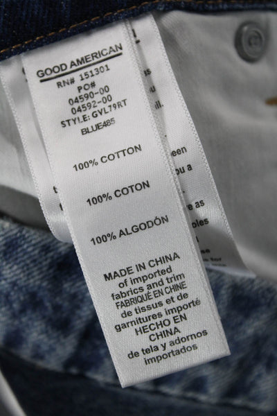 Good American Womens Cropped Blue High Rise Jeans Inseam 28 100% Cotton Size 29