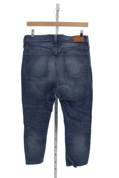 J Crew Womens Blue Cotton High Rise Cropped Jeans Size 29
