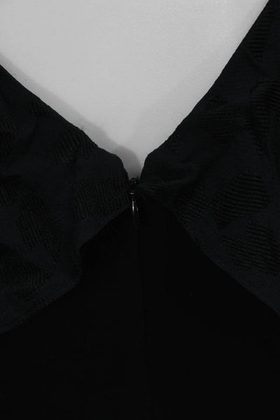 Yigal Azrouel Women Sheath Dress Black V-Neck Long Sleeve Size 2