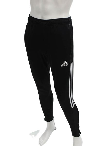 Adidas Mens Black Track Pants Recycled Polyester Pull On Size S