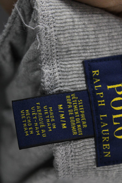 Polo Ralph Lauren Men Gray Graphic Cotton Drawstring Pants Size M