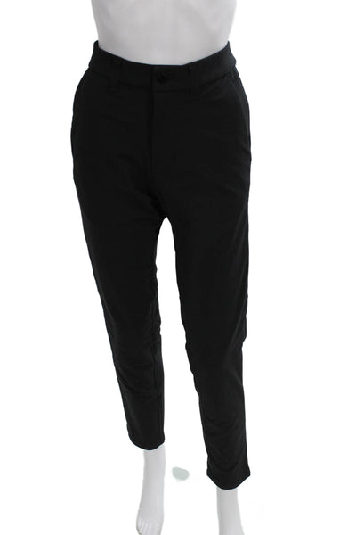Lululemon Women Ankle Pants Black Polyester Button Solid Size 28