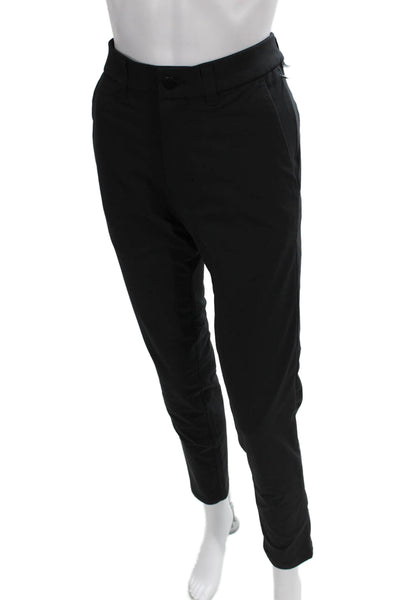 Lululemon Women Ankle Pants Black Polyester Button Solid Size 28