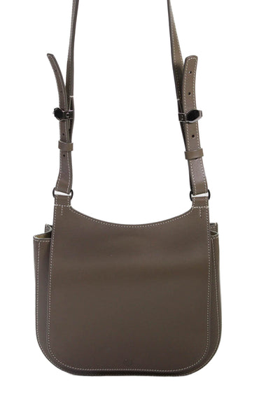 The Row Women's Magnetic Closure Leather Shoulder Handbag Brown