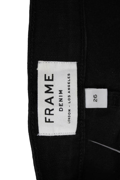 Frame Womens Cropped Black Mid Rise Cotton Jeans Size 26