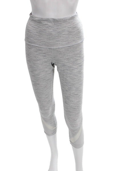Lululemon Womens Gray Striped Capri Leggings Polyester Size 8