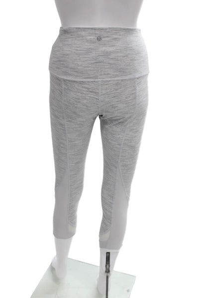 Lululemon Womens Gray Striped Capri Leggings Polyester Size 8