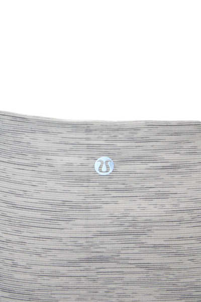 Lululemon Womens Gray Striped Capri Leggings Polyester Size 8