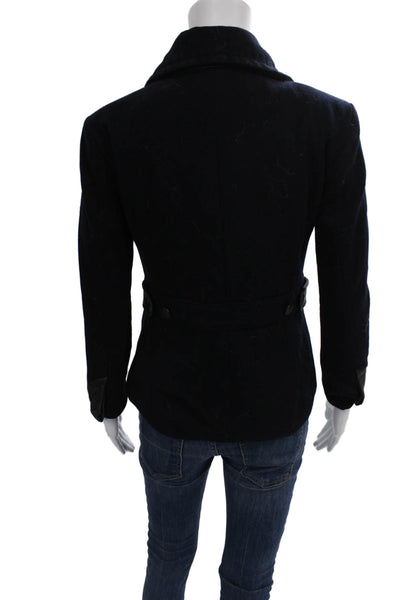 Rag & Bone Womens Blue Wool Blend Pea Coat Button Closure Size XS