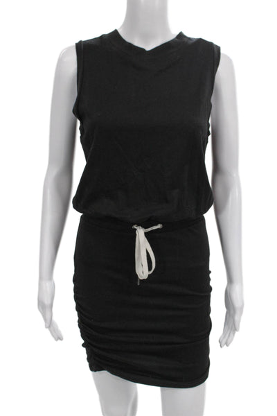 Philanthropy Womens Mini Dress Black Sleeveless Crew Neck Button Size XS
