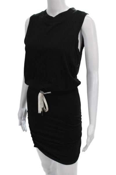Philanthropy Womens Mini Dress Black Sleeveless Crew Neck Button Size XS