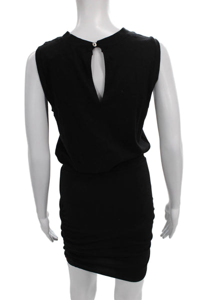 Philanthropy Womens Mini Dress Black Sleeveless Crew Neck Button Size XS
