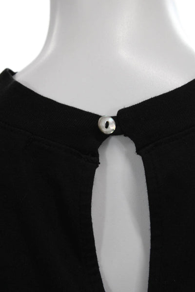 Philanthropy Womens Mini Dress Black Sleeveless Crew Neck Button Size XS