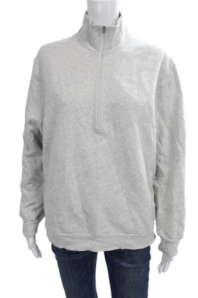 Lululemon Mens Pullover Sweatshirt Gray Mock Neck Long Sleeve Cotton Size M