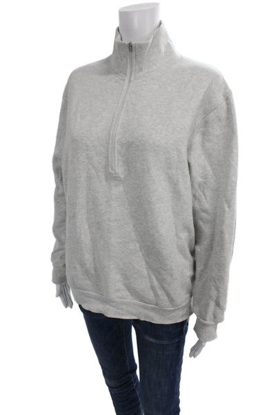 Lululemon Mens Pullover Sweatshirt Gray Mock Neck Long Sleeve Cotton Size M