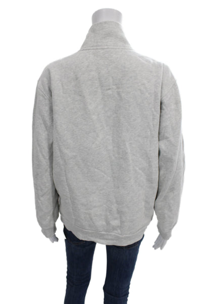 Lululemon Mens Pullover Sweatshirt Gray Mock Neck Long Sleeve Cotton Size M