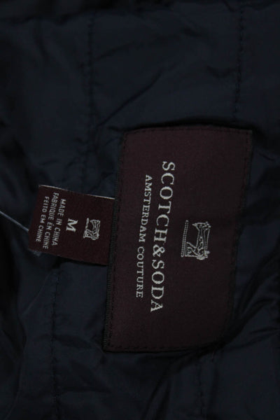 Scotch & Soda Mens Pea Coat Blue Wool Button Size M
