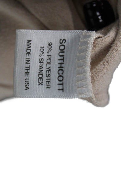 Southcott Womens Beige Basic Crew Neck Short Sleeve T-Shirt Size 1