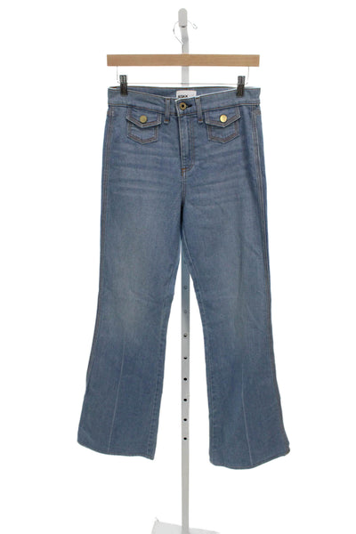 ASKKNY Womens Bootcut Blue Jeans Mid Rise Cotton Blend Size 26