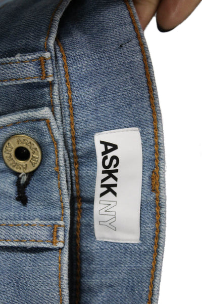 ASKKNY Womens Bootcut Blue Jeans Mid Rise Cotton Blend Size 26