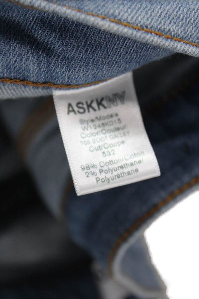 ASKKNY Womens Bootcut Blue Jeans Mid Rise Cotton Blend Size 26