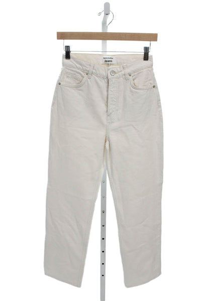 Reformation Womens Straight White Jeans 100% Cotton Mid Rise Inseam 29 Size 24