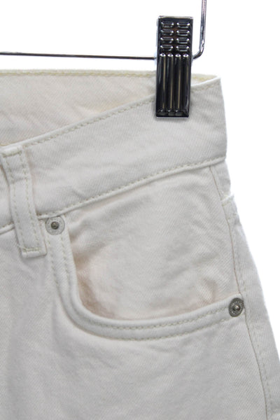 Reformation Womens Straight White Jeans 100% Cotton Mid Rise Inseam 29 Size 24