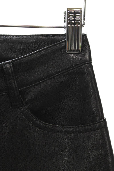 Wilfred Women Dress Pants Black Polyurethane Solid Button Size 0