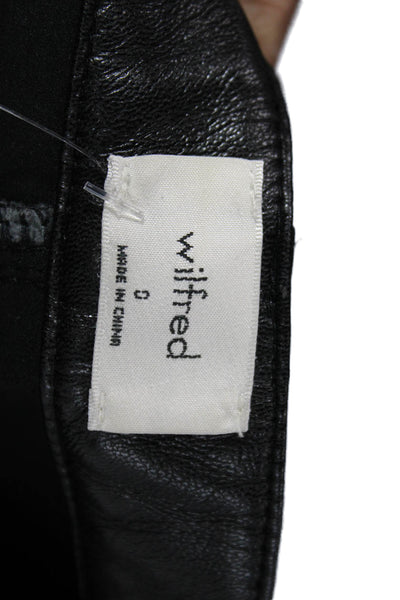 Wilfred Women Dress Pants Black Polyurethane Solid Button Size 0
