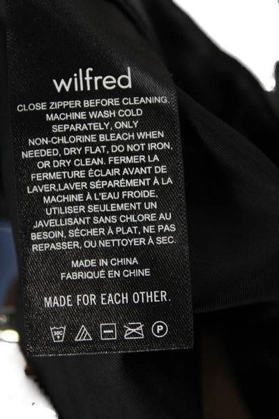 Wilfred Women Dress Pants Black Polyurethane Solid Button Size 0