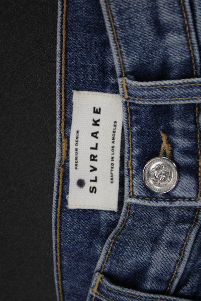 Slvrlake Women Straight Blue Mid Rise Jeans Size 24