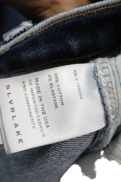 Slvrlake Women Straight Blue Mid Rise Jeans Size 24