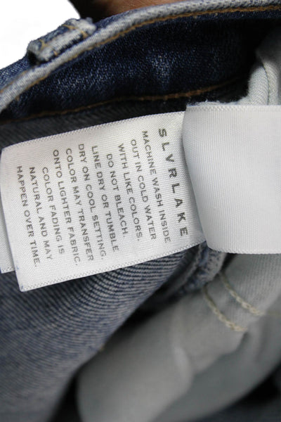 Slvrlake Women Straight Blue Mid Rise Jeans Size 24