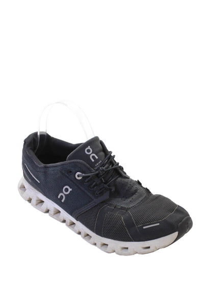 On Cloud Womens Lace Up Knit Logo Low Top Running Sneakers Black Size 9