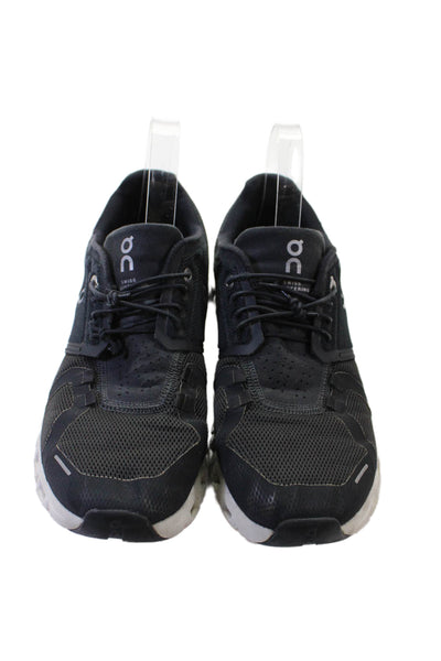 On Cloud Womens Lace Up Knit Logo Low Top Running Sneakers Black Size 9