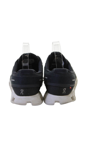 On Cloud Womens Lace Up Knit Logo Low Top Running Sneakers Black Size 9