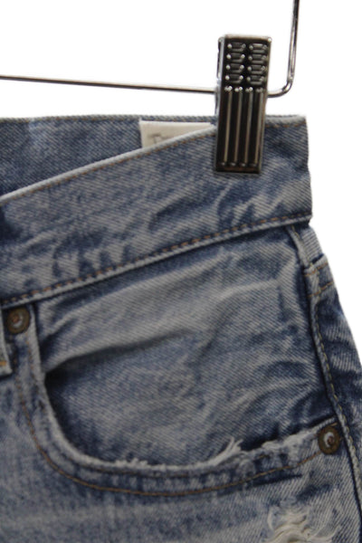 Moussy Womens Vintage Blue Mid-Rise Straight Jeans Cotton Size 26
