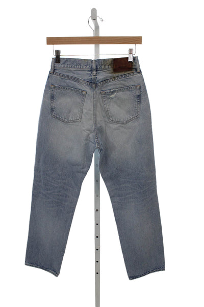 Moussy Womens Vintage Blue Mid-Rise Straight Jeans Cotton Size 26