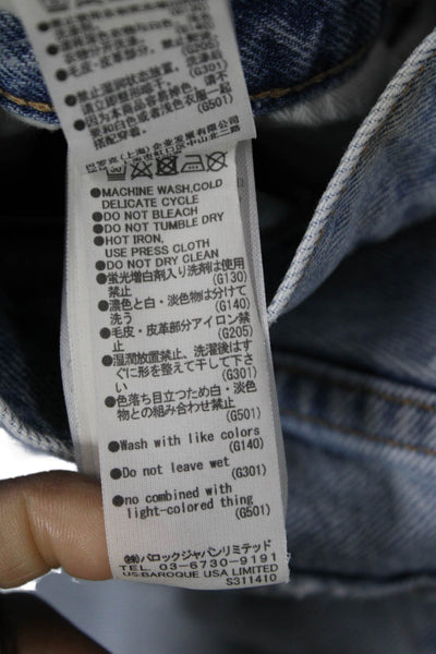 Moussy Womens Vintage Blue Mid-Rise Straight Jeans Cotton Size 26